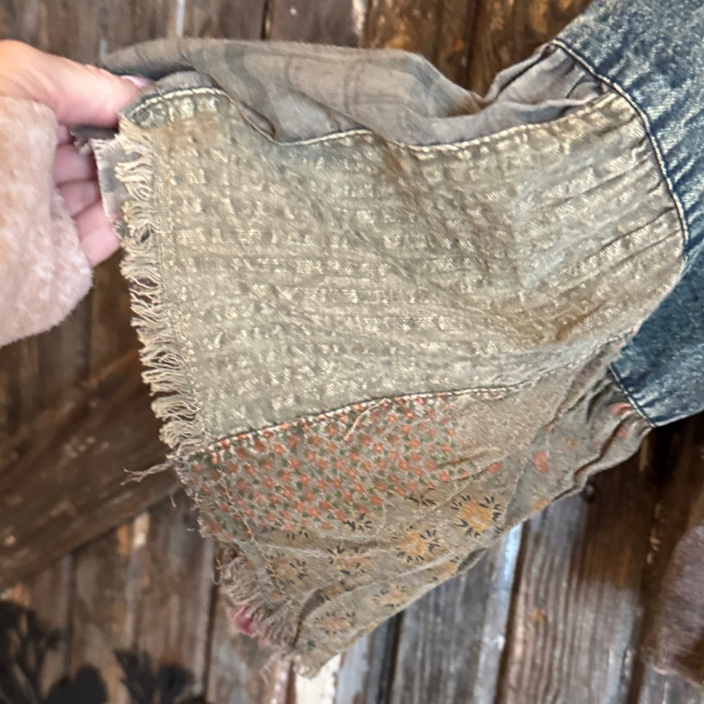 Patchwork Jean Jacket - Cropped NWT - image 4